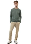Marc O'Polo Shirt (GOTS) mit dezentem Logo-Print vorne Khaki/Dunkelgrün