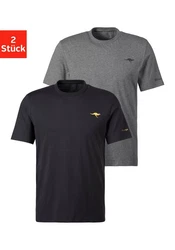 KangaROOS Kurzarmshirt T-Shirt (2er-Pack) mit KangaROOS Print auf der Brust Dunkelgrau/Dunkelblau/Grau