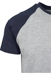URBAN CLASSICS T-Shirt Raglan Contrast Tee (1-tlg) Grau/Hellgrau/Dunkelblau