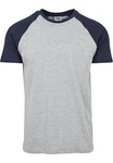 URBAN CLASSICS T-Shirt Raglan Contrast Tee (1-tlg) Grau/Hellgrau/Dunkelblau