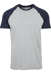 URBAN CLASSICS T-Shirt Raglan Contrast Tee (1-tlg) Grau/Hellgrau/Dunkelblau