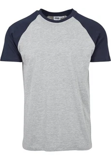 URBAN CLASSICS T-Shirt Raglan Contrast Tee (1-tlg) Grau/Hellgrau/Dunkelblau