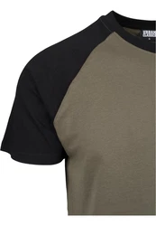 URBAN CLASSICS T-Shirt Raglan Contrast Tee (1-tlg) Dunkelgrün/Khaki