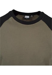 URBAN CLASSICS T-Shirt Raglan Contrast Tee (1-tlg) Dunkelgrün/Khaki