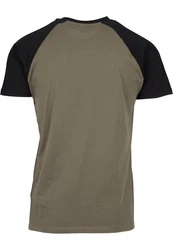 URBAN CLASSICS T-Shirt Raglan Contrast Tee (1-tlg) Dunkelgrün/Khaki