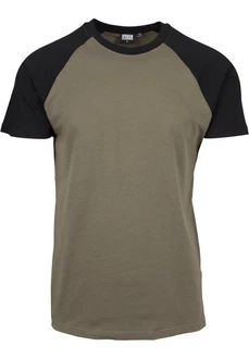 URBAN CLASSICS T-Shirt Raglan Contrast Tee (1-tlg) Dunkelgrün/Khaki