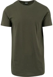 Urban Classics Herren Shaped Long Tee T-Shirt Dunkelgrün/Khaki