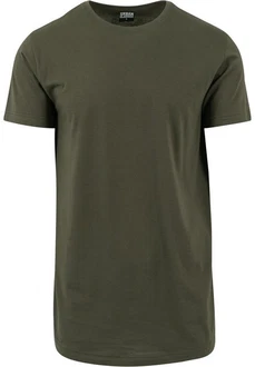Urban Classics Herren Shaped Long Tee T-Shirt Dunkelgrün/Khaki