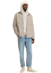 TOM TAILOR DENIM Sweatshirt hellgrau/weiß