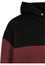 Urban Classics Sweatshirt Upper Block Hoody Dunkelrot/Rot/Bordeaux/Braun