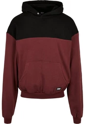 Urban Classics Sweatshirt Upper Block Hoody Dunkelrot/Rot/Bordeaux/Braun