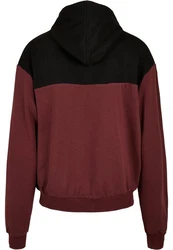 Urban Classics Sweatshirt Upper Block Hoody Dunkelrot/Rot/Bordeaux/Braun