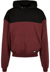 Urban Classics Sweatshirt Upper Block Hoody Dunkelrot/Rot/Bordeaux/Braun