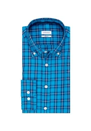 Businesshemd Schwarze Rose Regular Langarm Button-Down-Kragen Karo