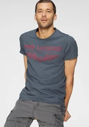 PME LEGEND Rundhalsshirt mit Logoprint Hellblau/Grau/Blau/Dunkelblau