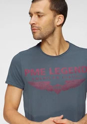 PME LEGEND Rundhalsshirt mit Logoprint Hellblau/Grau/Blau/Dunkelblau