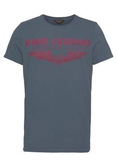 PME LEGEND Rundhalsshirt mit Logoprint Hellblau/Grau/Blau/Dunkelblau