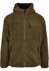 Brandit Fleecejacke Teddyfleece Worker Jacket Khaki/Dunkelgrün/Braun/Grau