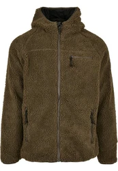 Brandit Fleecejacke Teddyfleece Worker Jacket Khaki/Dunkelgrün/Braun/Grau