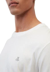 Marc O'Polo Shirt (GOTS) mit dezentem Logo-Print vorne Creme/Weiß