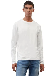 Marc O'Polo Shirt (GOTS) mit dezentem Logo-Print vorne Creme/Weiß