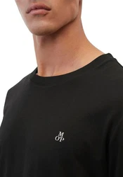 Marc O'Polo Shirt (GOTS) mit dezentem Logo-Print vorne Schwarz/Rot/Blau