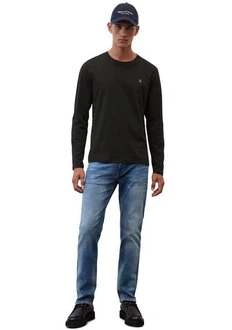 Marc O'Polo Shirt (GOTS) mit dezentem Logo-Print vorne