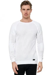 Rusty Neal Strickpullover mit Rundhalsausschnitt Weiß/Creme
