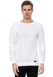 Rusty Neal Strickpullover mit Rundhalsausschnitt Weiß/Creme