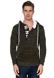 Rusty Neal Kapuzensweatshirt Braun/Schwarz/Creme/Orange/Hellblau
