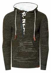 Rusty Neal Kapuzensweatshirt Braun/Schwarz/Creme/Orange/Hellblau