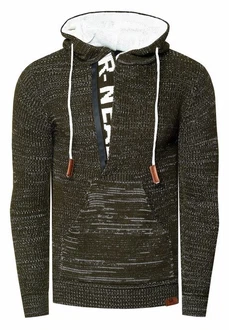 Rusty Neal Kapuzensweatshirt Braun/Schwarz/Creme/Orange/Hellblau