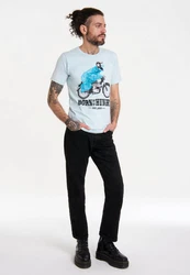 LOGOSHIRT T-Shirt Sesamstraße - Krümelmonster Motorrad Hellblau