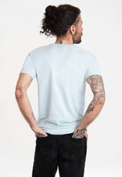 LOGOSHIRT T-Shirt Sesamstraße - Krümelmonster Motorrad Hellblau