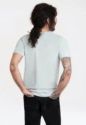 LOGOSHIRT T-Shirt Sesamstraße Krümelmonster Motorrad Hellblau/Grau