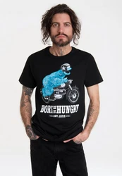 LOGOSHIRT T-Shirt Sesamstraße Krümelmonster Motorrad Bordeaux/Hellblau/Braun/Dunkelblau/Schwarz