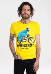LOGOSHIRT T-Shirt Sesamstraße Krümelmonster Motorrad Gelb
