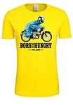 LOGOSHIRT T-Shirt Sesamstraße Krümelmonster Motorrad Gelb
