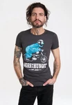 LOGOSHIRT T-Shirt Sesamstraße Krümelmonster Motorrad Dunkelgrau/Bordeaux/Grau/Dunkelblau