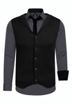 Rusty Neal Langarmhemd Set Schwarz/Dunkelgrau/Dunkelblau