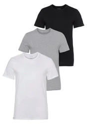 Lacoste T-Shirt Essentials Rundhals 3er Pack Grau/Weiß/Hellgrau/Schwarz/Silber/Dunkelblau/Dunkelgrau