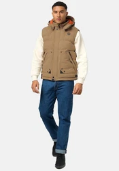 Stone Harbour Steppweste Egoor Sportliche Outdoorweste Beige/Braun/Khaki