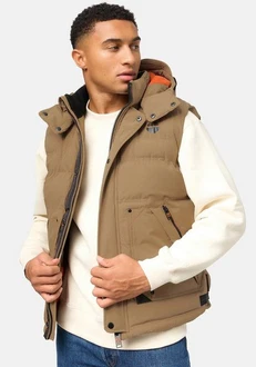 Stone Harbour Steppweste Egoor Sportliche Outdoorweste Beige/Braun/Khaki