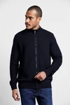 bugatti Strickjacke mit Stehkragen Dunkelblau/Hellblau
