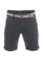 riverso Herren Chino Shorts RIVKlaas Regular Fit Gürtel Bermuda Kurze Hose (19400) Grau/Dunkelblau/Dunkelgrau/Rot/Beige