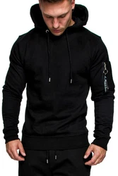 Amaci&Sons Herren Cargo-Style Pullover Sweatshirt Hoodie Sweater Camouflage 4003 Schwarz