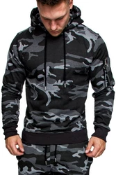 Amaci&Sons Herren Cargo-Style Pullover Sweatshirt Hoodie Sweater Camouflage 4003 Dunkelgrün/Dunkelblau/Grau