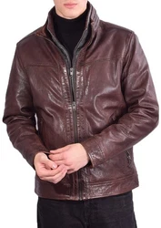 RICANO Lederjacke Kai Dunkelrot/Bordeaux/Braun/Dunkelbraun
