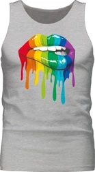 Shirtracer Tanktop Lippen LGBT & LGBTQ LGBT Kleidung Mischfarben/Grau/Hellgrau