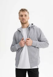 MELA Hoodie Hoodiejacke Reißverschluss DEVADAS Hellgrau/Grau/Hellblau/Dunkelgrau